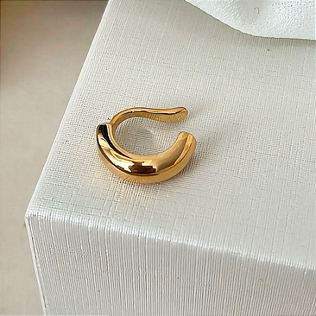 Piercing Minimal Liso Arredondado Banhado a Ouro 18k