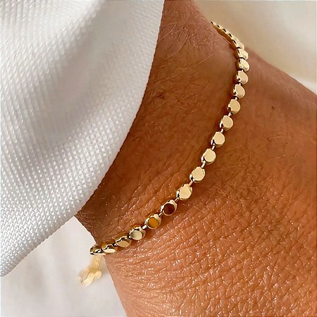 Pulseira Bolinhas Minimal Banhada a Ouro 18k