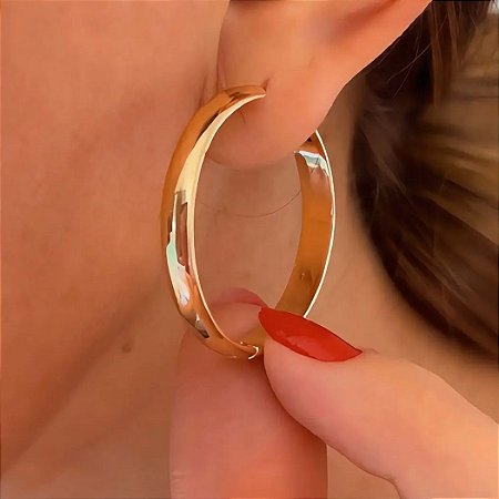 Brinco de Argola Lisa Holly Banhado a Ouro 18k