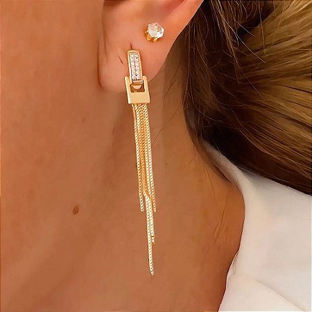 Brinco Fio Minimal Valentina Banhado a Ouro 18k
