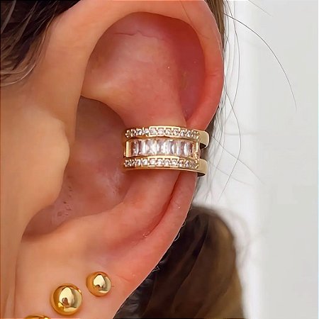 Piercing Luxo e Cristais Dream Banhado a Ouro 18k