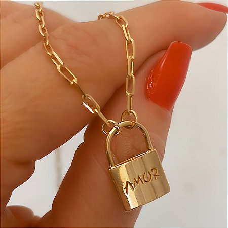Colar  Elos Amor Eterno Banhado a Ouro 18k