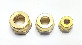 PORCA FLANGE PARA TUBO DE COBRE SAE LATÃO