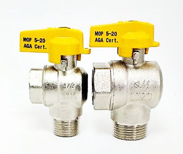 REGISTRO DE GÁS ESFERA ANGULAR MACHO x FÊMEA