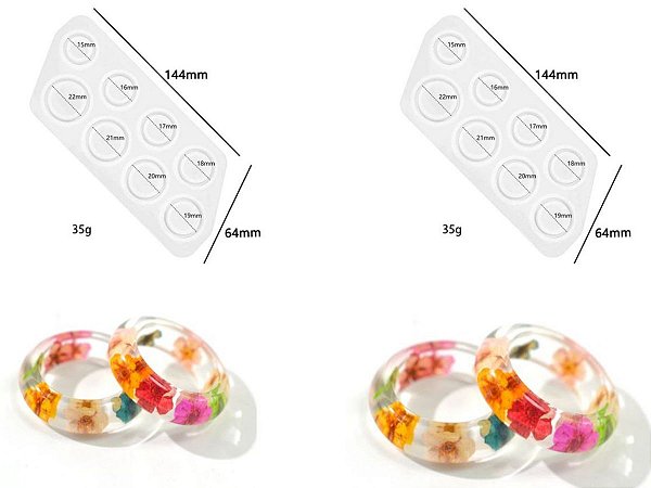 MOLDE DE SILICONE PARA RESINA EPÓXI ANEL E ALIANÇA