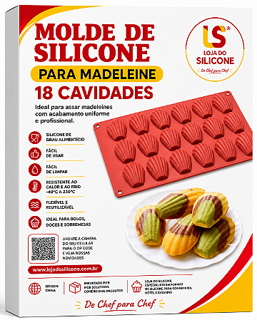 FORMA DE SILICONE PARA MADELEINE 18 CAVIDADES