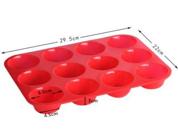 FORMA DE SILICONE  ANTIADERENTE PARA CUPCAKE 12 CAVIDADES