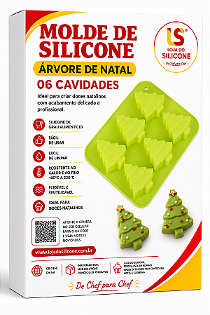 MOLDE DE SILICONE 06 CAVIDADES PARA DOCES DE NATAL