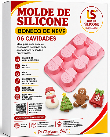 MOLDE DE SILICONE BONECO DE NEVE 06 CAVIDADES