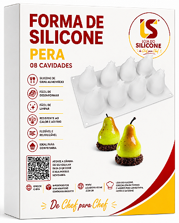 MOLDE DE SILICONE PERA PARA DOCES E SOBREMESAS