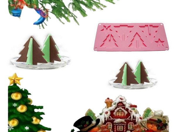 MOLDE DE SILICONE DE ENCAIXE PINHEIRO NATAL