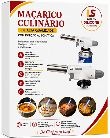 MAÇARICO CULINARIO COM IGNIÇÃO AUTOMÁTICA A GÁS BUTANO