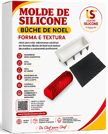 FORMA DE SILICONE E TAPETE TEXTURA PARA BUCHE DE NOEL