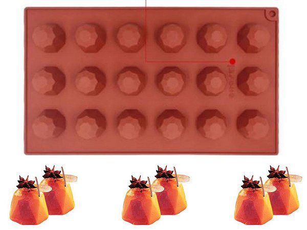 MOLDE DE SILICONE DIAMANTE 18 CAVIDADES