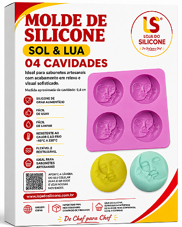 MOLDE DE SILICONE PARA SABONETE SOL & LUA