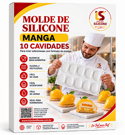 MOLDE DE SILICONE MANGA 10 CAVIDADES