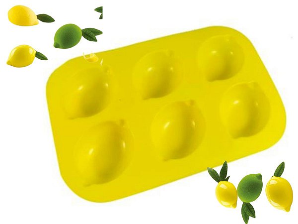 MOLDE DE SILICONE MODELO  LIMÃO SICILIANO 6 CAVIDADES