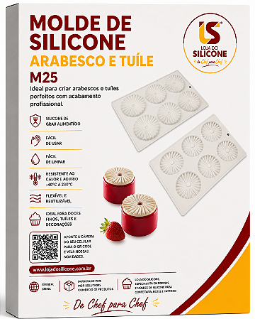 MOLDE DE SILICONE FRISADO PARA ARABESCO DE CHOCOLATE
