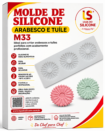 MOLDE ARABESCO PARA CHOCOLATE 3 CAVIDADES