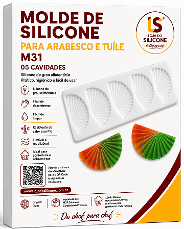 MOLDE DE SILICONE 5 CAVIDADES LEQUES