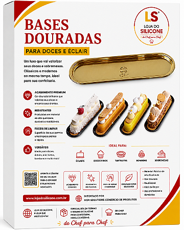 BASES DOURADAS PARA ÉCLAIR KIT 25 UNIDADES