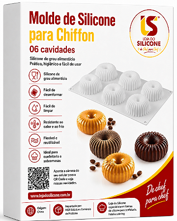 MOLDE DE SILICONE CHIFFON PARA MOUSSES DOCES E SOBREMESAS