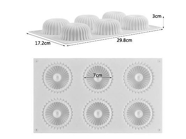 MOLDE DE SILICONE CHIFFON PARA MOUSSES  DOCES E SOBREMESAS