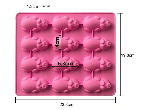 MOLDE DE SILICONE PARA BOMBONS DE CHOCOLATE PORQUINHO