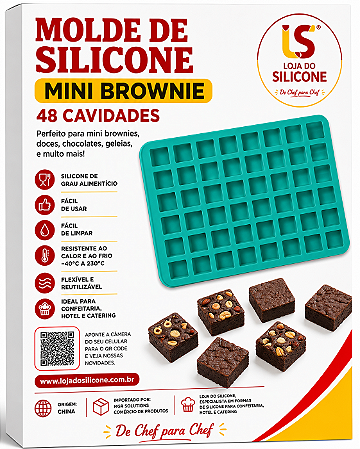 MOLDE DE SILICONE CUBOS PARA BROWNIE OU MINI PÂTISSERIE
