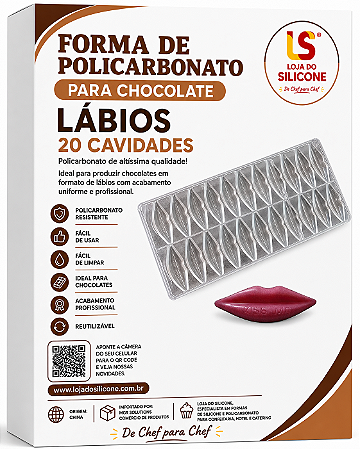 MOLDE DE POLICARBONATO FORMATO BOCA PARA CHOCOLATE