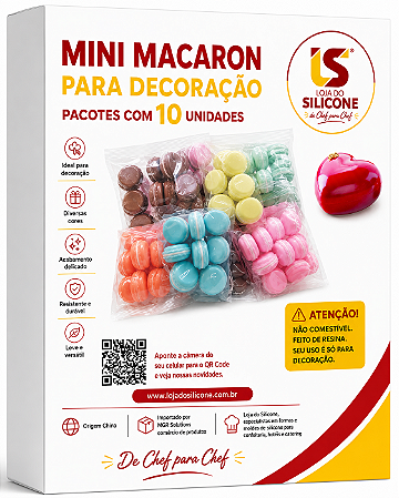 MINI MACARONS PARA DECORAÇÃO PACOTE COM 10 UNIDADES
