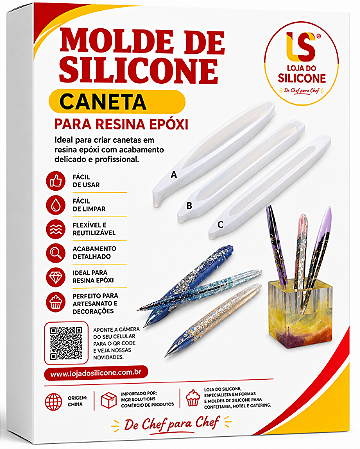 MOLDE DE SILICONE CANETA PARA RESINA EPOXI