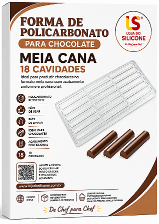 MOLDE DE POLICARBONATO MEIA CANA 18 CAVIDADES