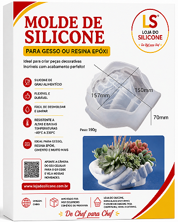 MOLDE E FORMA DE SILICONE MÃOS PARA RESINA E GESSO