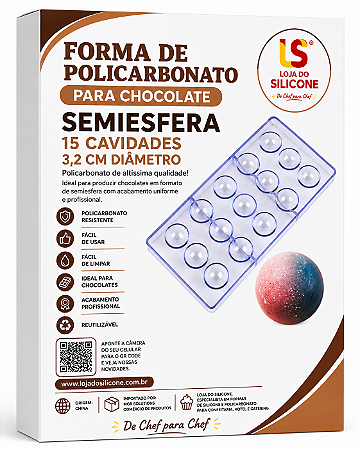 FORMA DE POLICARBONATO SEMIESFERA DIÂMETRO 3.2cm