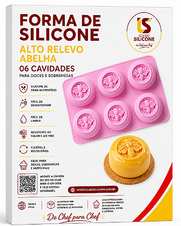 MOLDE DE SILICONE ALTO RELEVO ABELHA PARA SABONETE