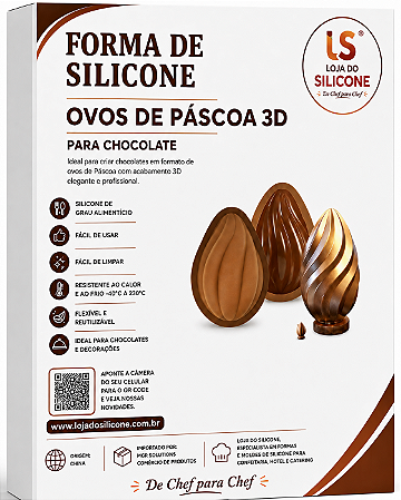 FORMA E MOLDE DE SILICONE PARA OVOS DE PÁSCOA