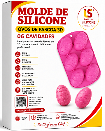 MOLDE DE SILICONE PARA OVOS DE PÁSCOA 07cm
