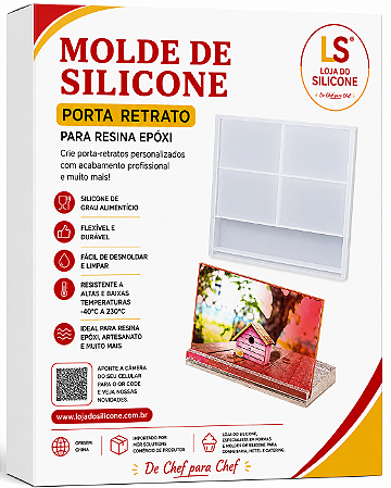 MOLDE DE SILICONE RETANGULAR PORTA RETRATO PARA RESINA EPÓXI