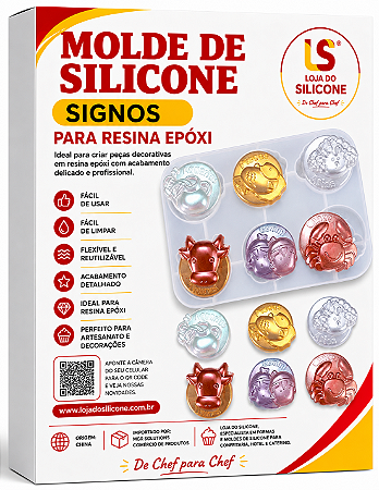 MOLDE DE SILICONE SIGNOS PARA RESINA EPOXI