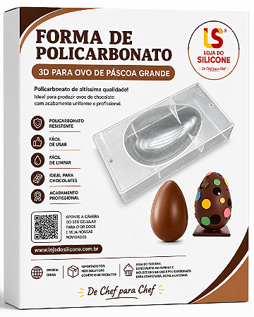 FORMA POLICARBONATO 3D PARA OVOS DE PÁSCOA GRANDE