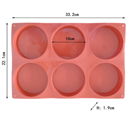 MOLDE DE SILICONE CILINDRICO PARA HAMBURGUER DOCES E SOBREMESAS