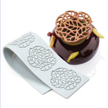 MOLDE DE SILICONE PARA ARABESCO DE CHOCOLATE OU TUILE M2