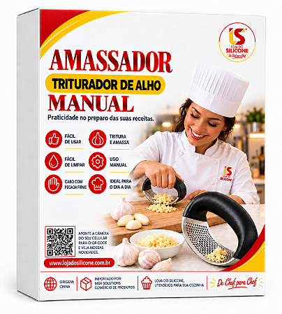 AMASSADOR TRITURADOR DE ALHO MANUAL