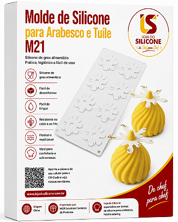 MOLDE DE SILICONE ARABESCO FLOR 08 CAVIDADES