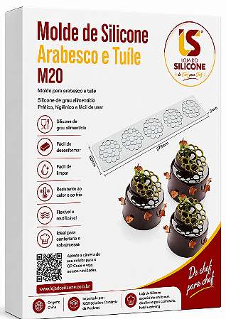 MOLDE DE SILICONE ARABESCO BOLINHA PARA TUILE E CHOCOLATE