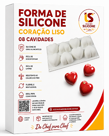 MOLDE DE SILICONE CORAÇÃO LISO DIA DOS NAMORADOS