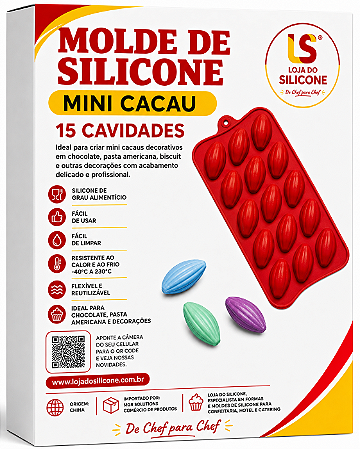 MOLDE DE SILICONE MINI CACAU PARA CHOCOLATE