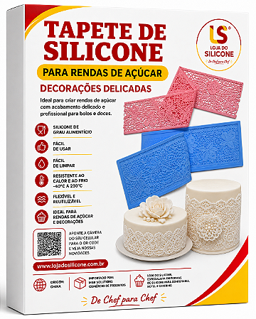 TAPETE DE SILICONE PARA DECORAÇÃO DE BOLOS