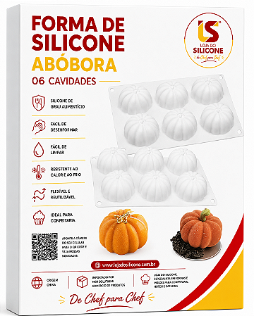 MOLDE DE SILICONE ABÓBORA TOMATE PARA DOCES E SOBREMESAS